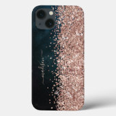 Glitter Meisje Modern Glitter Zoete 16 Goud Zwart Case-Mate iPhone Case (Achterkant)