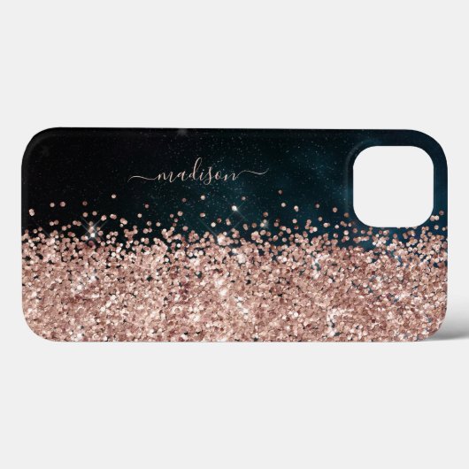 Glitter Meisje Modern Glitter Zoete 16 Goud Zwart Case-Mate iPhone Case (Achterkant (horizontaal))