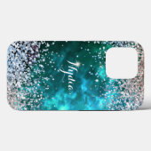 Glitter Meisje Sweet 16 Glans Teal Case-Mate iPhone Case (Achterkant (horizontaal))