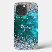 Glitter Meisje Sweet 16 Sparkle Teal Case-Mate iPhone Case (Achterkant)