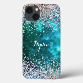Glitter Meisje Zoete 16 Glans Turkoois Case-Mate iPhone Case (Achterkant)