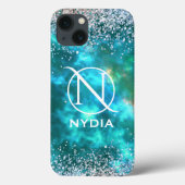 Glitter Meisjesachtig Sweet 16 Teal Case-Mate iPhone Case (Achterkant)