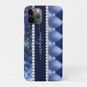 Glitter Meisjesachtige Glans Luxe Navyblauw Case-Mate iPhone Case (Achterkant)