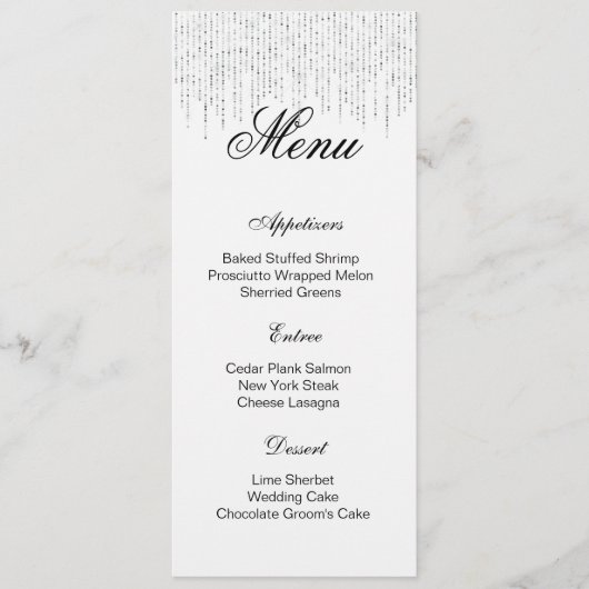 Glitter Menu Kaart (Voorkant)