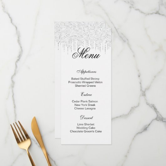 Glitter Menu Kaart (Voorkant / Achterkant in situ)
