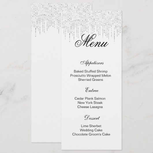 Glitter Menu Kaart (Voorkant / Achterkant)