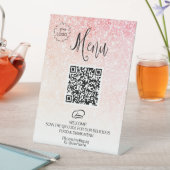 *~* Glitter Menu Table Tent tabletop Pedestal Sign Reclamebord Met Voetstuk (Insitu)
