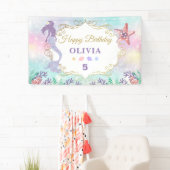 Glitter Mermaid Birthday onder Zee Banner (Insitu)