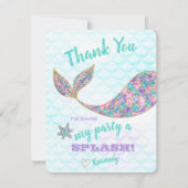 Glitter Mermaid, Dank u wel, onder het Zee Bedankkaart (Voorkant)