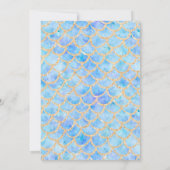 Glitter mermaid gold glitter blue 1st verjaardag kaart (Achterkant)