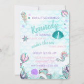Glitter Mermaid Invitation, onder de Zee Partij, Kaart (Voorkant)