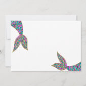 Glitter Mermaid Invitation, onder de Zee Partij, Kaart (Achterkant)