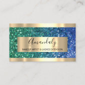 Glitter Mermaid Lijst Event Planner Blue Green Visitekaartje (Voorkant)