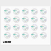 Glitter Mermaid Paars & Turquoise Hartelijk dank Ronde Sticker (Vel)