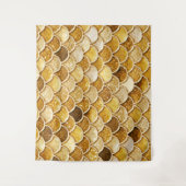 Glitter Mermaid Scales, klein goud Wandkleed (Voorkant)