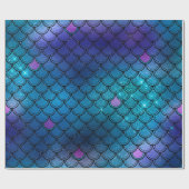 Glitter Mermaid Scales Patroon Cadeaupapier (Vlak)