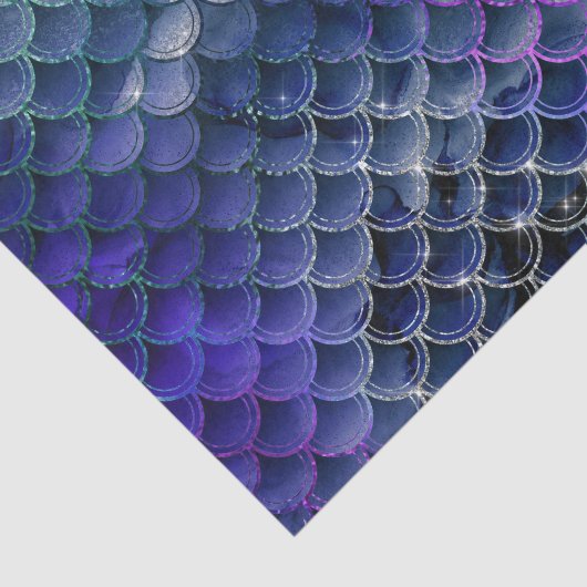 Glitter Mermaid Scales Pattern Tissuepapier (Detail)