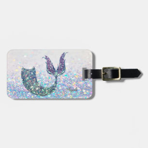 Glitter Mermaid Tail , Glitter Bokeh Bagagelabel