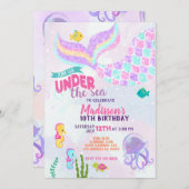 Glitter Mermaid valt onder de uitnodiging van de z (Voorkant / Achterkant)