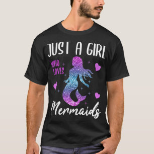 Glitter Mermaid Women Girls Gift Hearts Stars 1 T-shirt