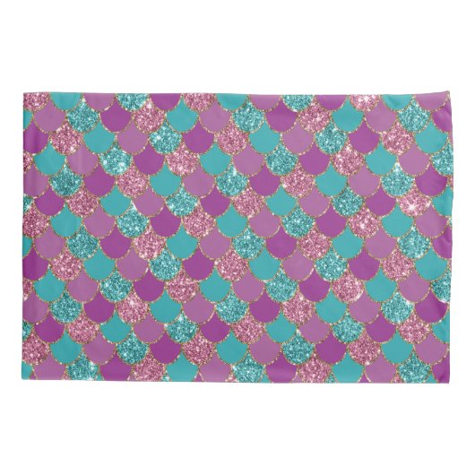 Glitter mermaïdaal patroon Pillowcase Kussensloop (Achterkant)