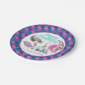 Glitter Mermaids met aangepaste naam uitrusten Papieren Bordje (Gekanteld)