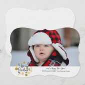 Glitter Merry Christmas-fotokaart Feestdagenkaart (Voorkant / Achterkant)