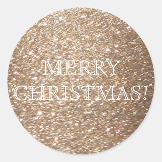 Glitter Merry Kerstmis Lichte Sparkle Ronde Sticker (Voorkant)
