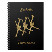 Glitter met gesynchroniseerde schaatslijn notitieb notitieboek (Voorkant)