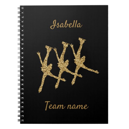 Glitter met gesynchroniseerde schaatslijn notitieb notitieboek (Voorkant)