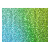 Glitter met glanzende groene en blauwe gradiënt tafelkleed (Voorkant (Horizontaal))