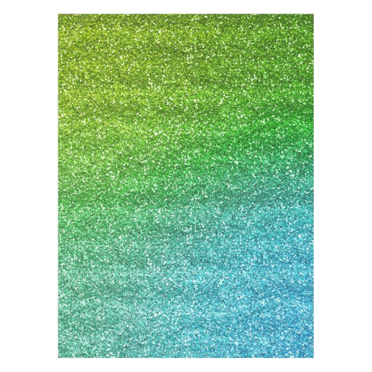Glitter met glanzende groene en blauwe gradiënt tafelkleed (Voorkant)