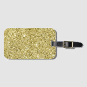 Glitter met gouden mousserend bagagelabel (Voorkant (horizontaal))