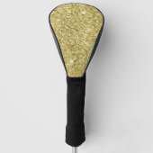 Glitter met gouden mousserend golfheadcover (Voorkant)