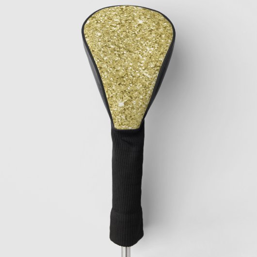 Glitter met gouden mousserend golfheadcover (Voorkant)