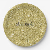 Glitter met gouden mousserend papieren bordje (Voorkant)