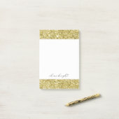 Glitter met gouden mousserend post-it® notes (Op bureau)