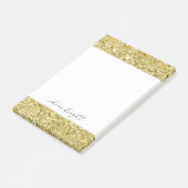 Glitter met gouden mousserend post-it® notes (Schuin)