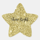 Glitter met gouden mousserend ster sticker (Voorkant)