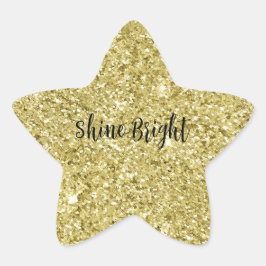 Glitter met gouden mousserend ster sticker