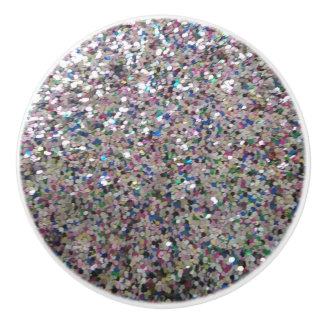 Glitter met meerdere kleuren keramische knop