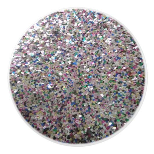 Glitter met meerdere kleuren keramische knop (Voorkant)