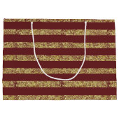 Glitter met rode en goudfaux groot cadeauzakje (Achterkant)