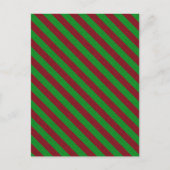 Glitter met rode en groene strepen briefkaart (Voorkant)