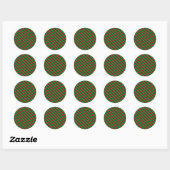 Glitter met rode en groene strepen ronde sticker (Vel)