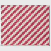 Glitter met rode, witte en goudkleurige Stripe fee Cadeaupapier (Vlak)