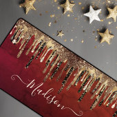 Glitter met roodzwart en goudglitter druppelt mono bureaumat