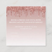 Glitter met roos Gold Dripping Verwijs een vriend Aanbevelingskaartje (Achterkant)