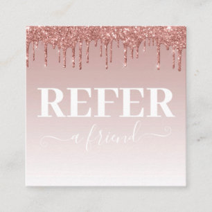Glitter met roos Gold Dripping Verwijs een vriend Aanbevelingskaartje