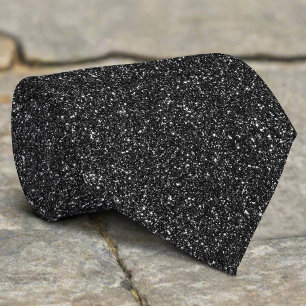 Glitter Metaal Bling Zwart Patroon Stropdas